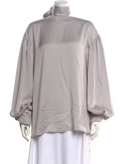 Pre-owned Adeam Mock Neck Long Sleeve Sweatshirt In Gray