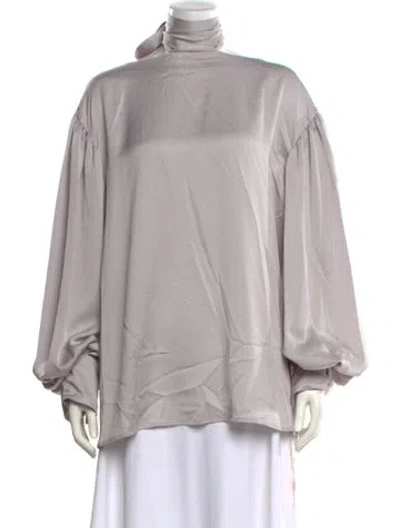 Pre-owned Adeam Mock Neck Long Sleeve Sweatshirt In Gray