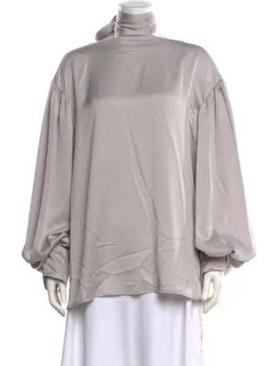 Pre-owned Adeam Mock Neck Long Sleeve Sweatshirt In Gray