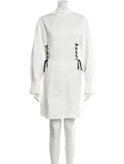 Pre-owned Adeam Mock Neck Long Sleeve Top In White