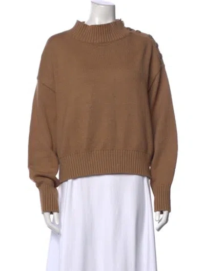 Pre-owned Adeam Mock Neck Sweater In Brown