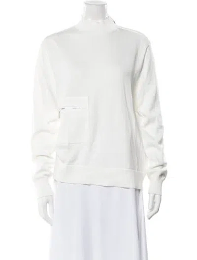 Pre-owned Adeam Mock Neck Sweater W/ Tags In White