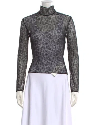Pre-owned Adeam Nylon Lace Pattern Top In Black