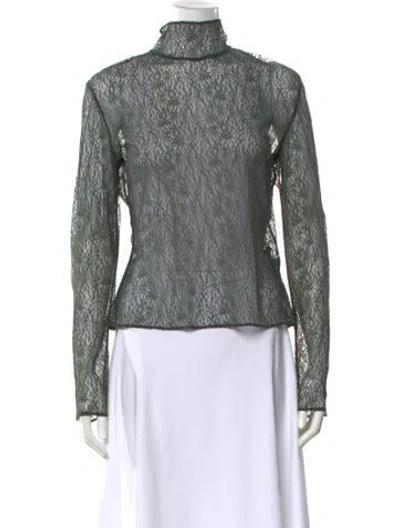 Pre-owned Adeam Nylon Turtleneck Top In Green