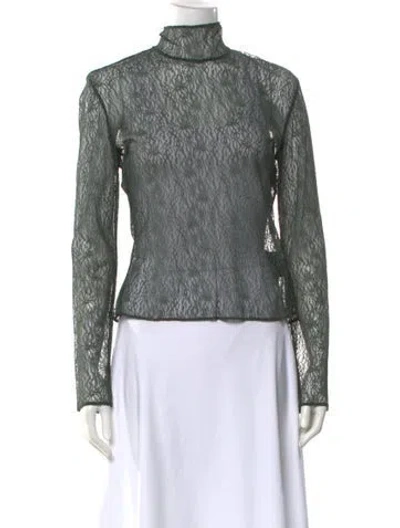 Pre-owned Adeam Nylon Turtleneck Top In Green