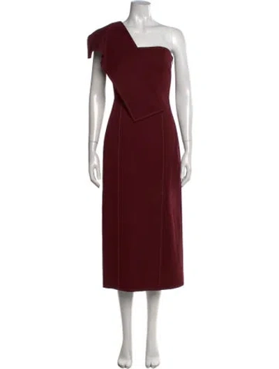 Pre-owned Adeam One-shoulder Long Dress In Burgundy