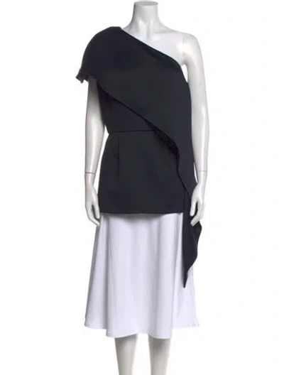 Pre-owned Adeam One-shoulder Sleeveless Top In Black