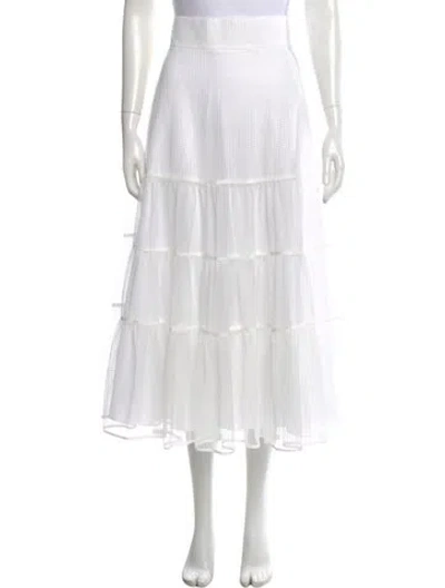 Pre-owned Adeam Patterned Midi Length Skirt In White