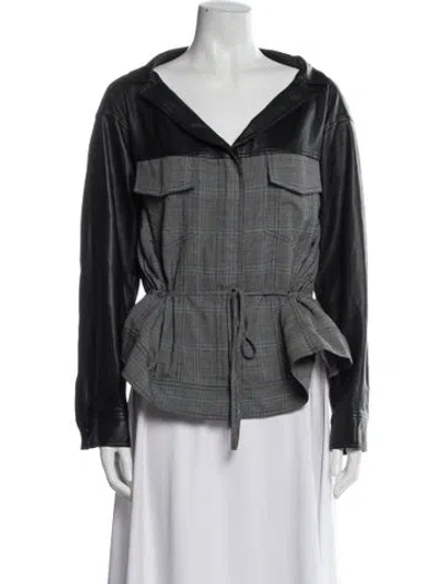 Pre-owned Adeam Plaid Print Evening Jacket In Black
