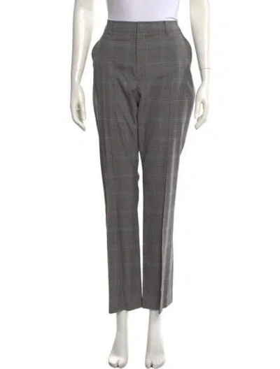 Pre-owned Adeam Plaid Print Wide Leg Pants In Gray