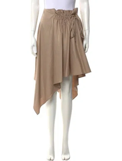 Pre-owned Adeam Pleated Accents Midi Length Skirt In Neutral