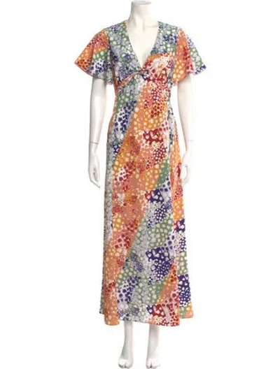 Pre-owned Adeam Printed Long Dress In Multi