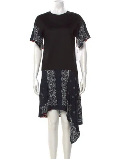 Pre-owned Adeam Printed Midi Length Dress In Black