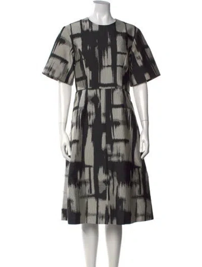 Pre-owned Adeam Printed Midi Length Dress In Black/neutrals