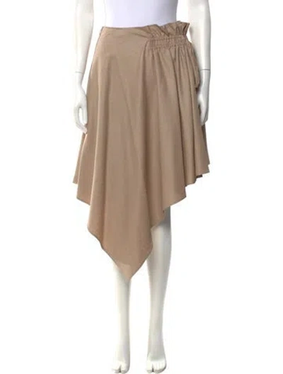 Pre-owned Adeam Ruffle Embellishment Midi Length Skirt In Neutral