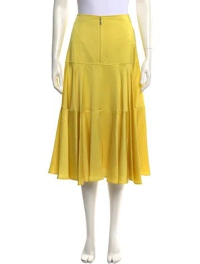 Pre-owned Adeam Ruffle Embellishment Midi Length Skirt W/ Tags In Yellow