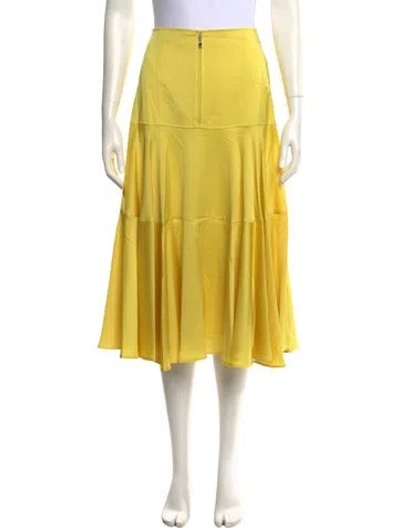 Pre-owned Adeam Ruffle Embellishment Midi Length Skirt W/ Tags In Yellow