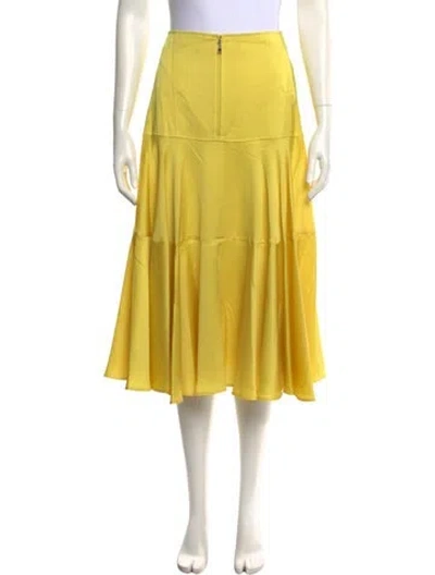 Pre-owned Adeam Ruffle Embellishment Midi Length Skirt W/ Tags In Yellow