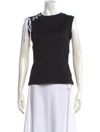 Pre-owned Adeam Scoop Neck Sleeveless Top In Black