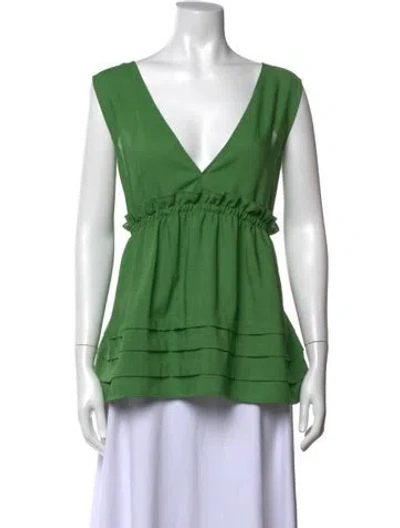 Pre-owned Adeam Scoop Neck Sleeveless Tunic In Green