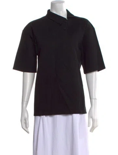 Pre-owned Adeam Short Sleeve Polo In Black
