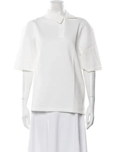Pre-owned Adeam Short Sleeve Polo W/ Tags In White