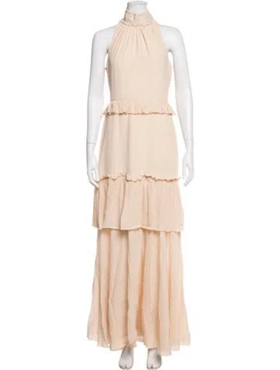 Pre-owned Adeam Silk Long Dress In Neutrals