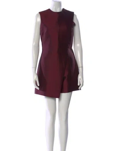 Pre-owned Adeam Silk Mini Dress In Burgundy