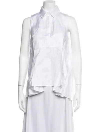 Pre-owned Adeam Sleeveless Button-up Top In White