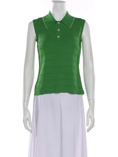 Pre-owned Adeam Sleeveless Polo In Green