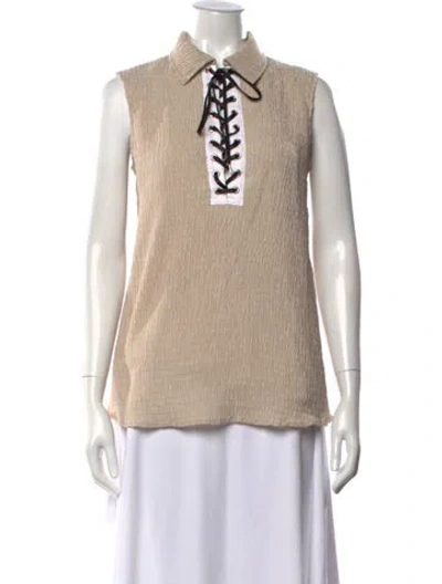 Pre-owned Adeam Sleeveless Top In Neutral