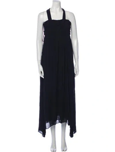 Pre-owned Adeam Square Neckline Long Dress In Black
