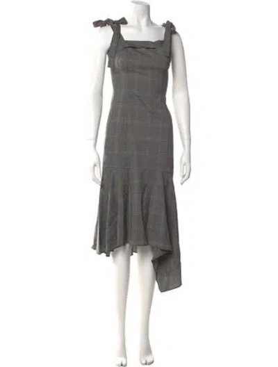 Pre-owned Adeam Square Neckline Long Dress In Gray