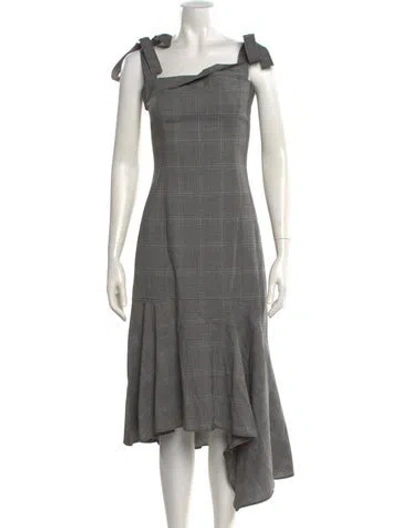 Pre-owned Adeam Square Neckline Long Dress In Gray