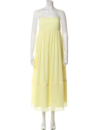 Pre-owned Adeam Square Neckline Long Dress In Yellow