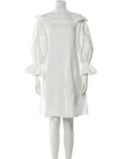 Pre-owned Adeam Square Neckline Mini Dress W/ Tags In White