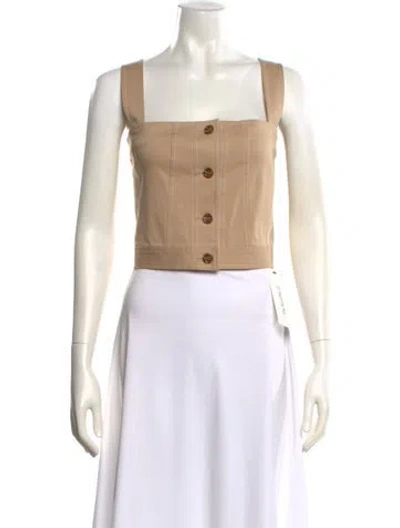 Pre-owned Adeam Square Neckline Sleeveless Crop Top In Neutral