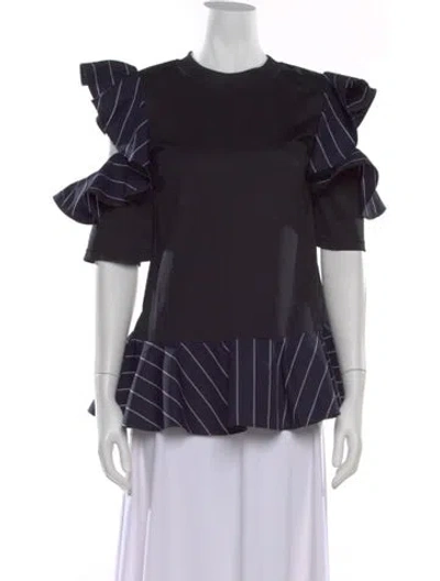 Pre-owned Adeam Striped Crew Neck Top In Multi