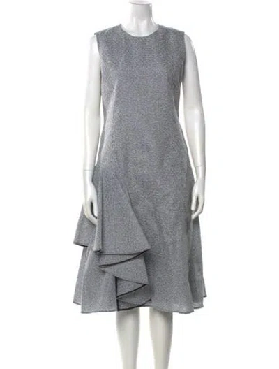 Pre-owned Adeam Striped Midi Length Dress In Multi