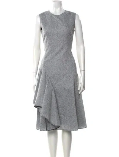 Pre-owned Adeam Striped Midi Length Dress In Multi