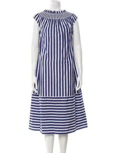 Pre-owned Adeam Striped Midi Length Dress W/ Tags In Multi