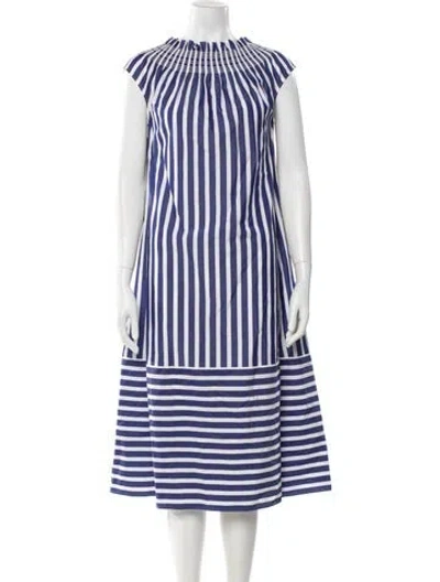 Pre-owned Adeam Striped Midi Length Dress W/ Tags In Multi