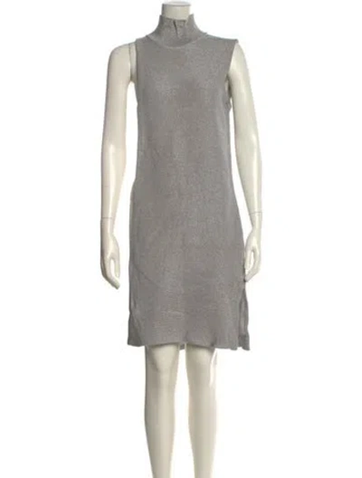Pre-owned Adeam Turtleneck Knee-length Dress In Gray