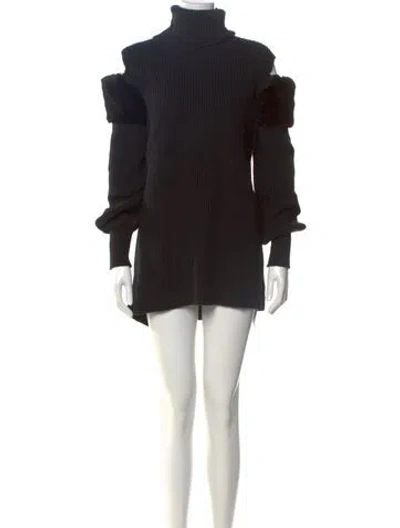 Pre-owned Adeam Turtleneck Mini Dress In Black