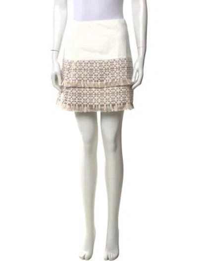 Pre-owned Adeam Tweed Pattern Mini Skirt In Neutrals/white