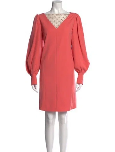 Pre-owned Adeam V-neck Knee-length Dress In Pink