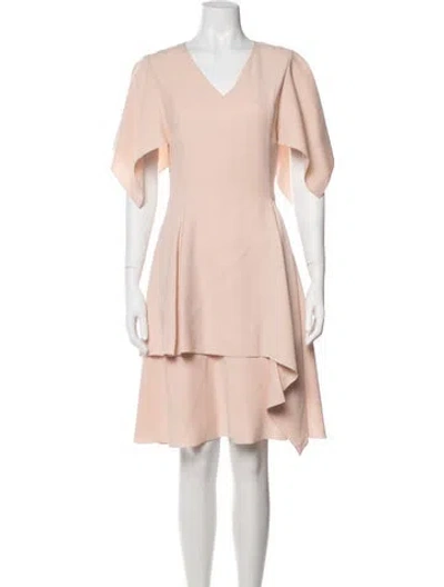 Pre-owned Adeam V-neck Knee-length Dress In Pink