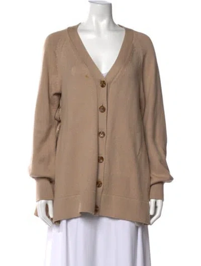 Pre-owned Adeam V-neck Long Sleeve Top In Neutrals