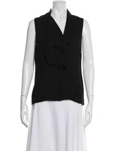 Pre-owned Adeam V-neck Sleeveless Blouse In Black