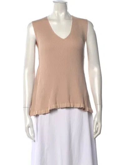 Pre-owned Adeam V-neck Sleeveless Top In Neutral